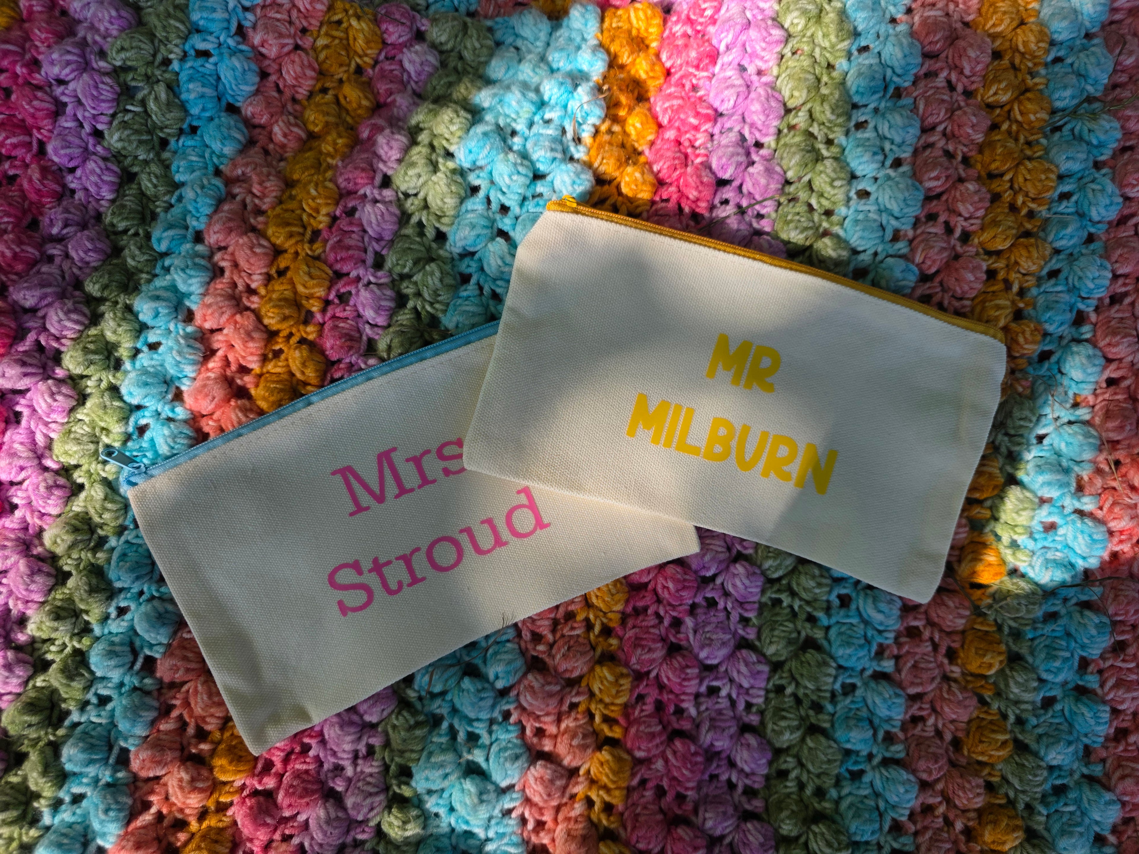 Personalised Canvas Pencil Case
