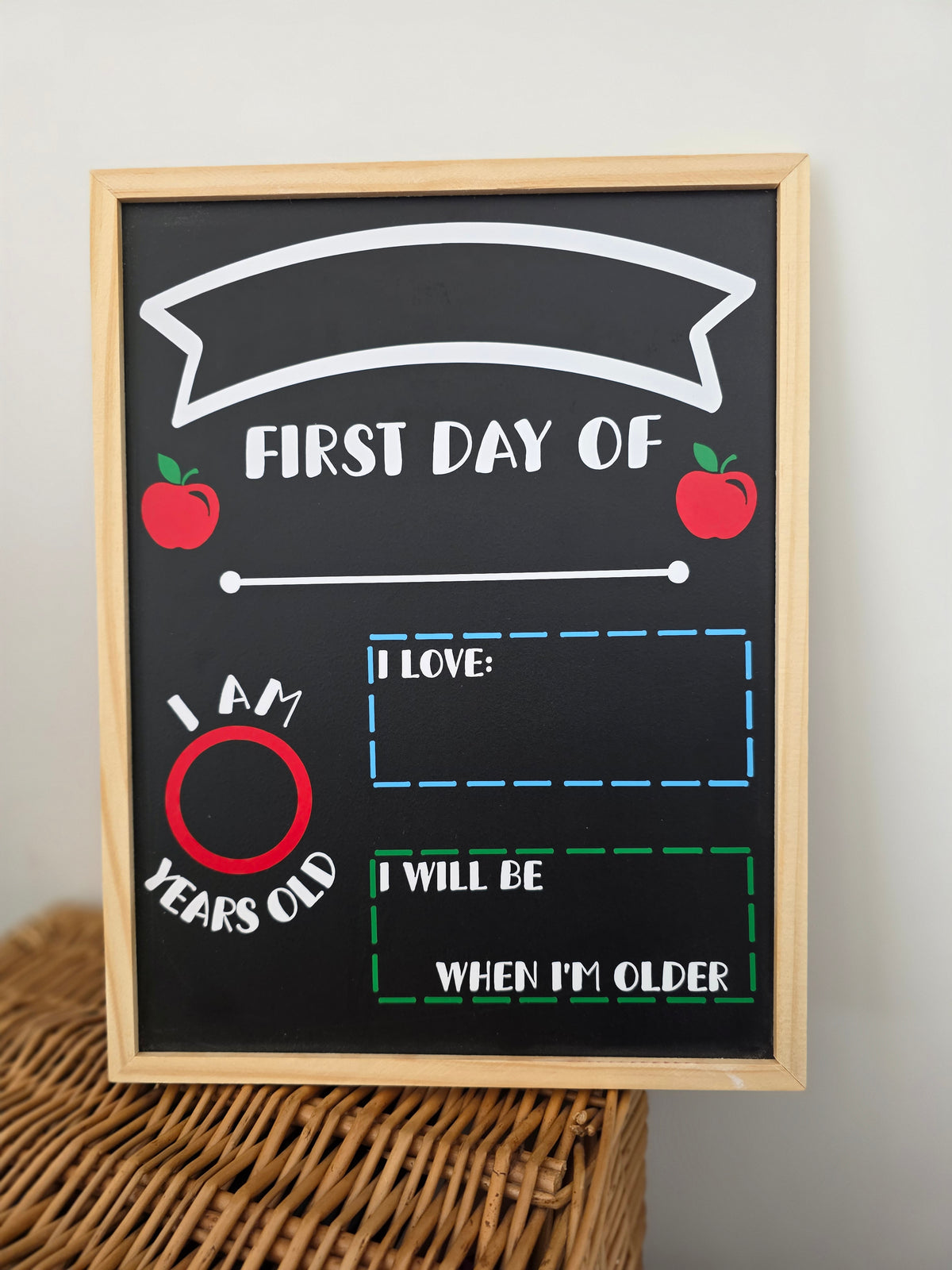 Personalised "First Day at School" Blackboard