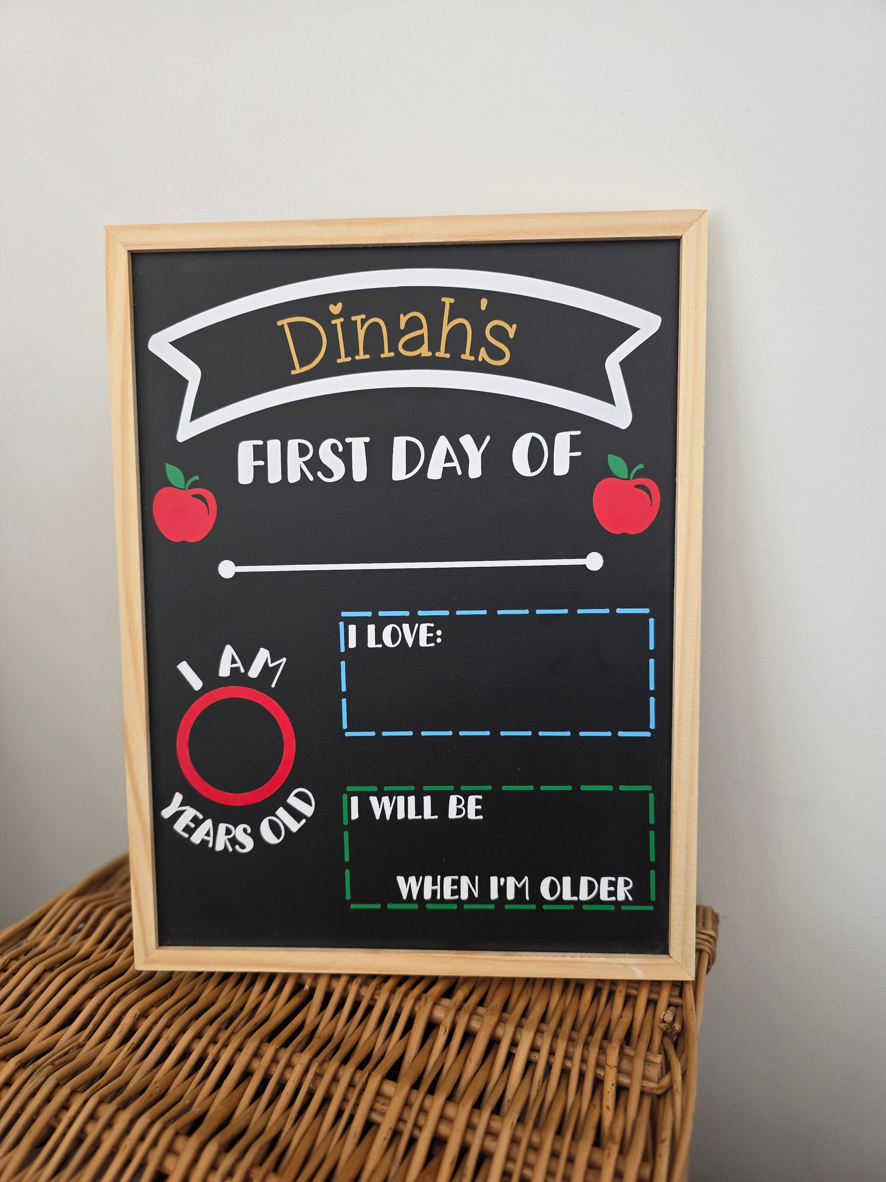 Personalised "First Day at School" Blackboard